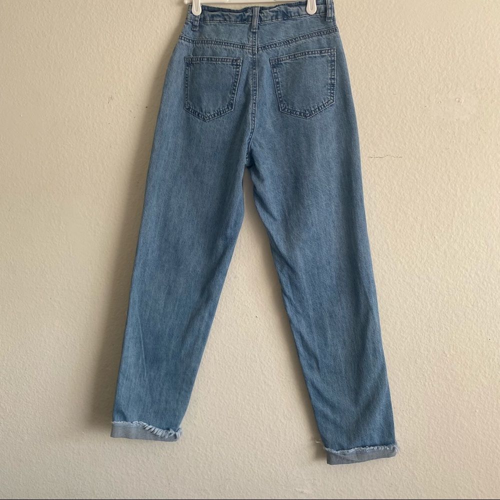 wash  riot high rise ripped mom rigid jean - Picture 4 of 11
